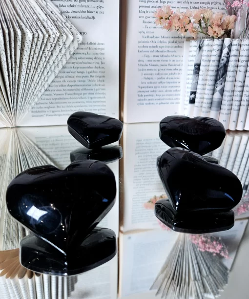Juodasis obsidianas širdelė 110-150 gr