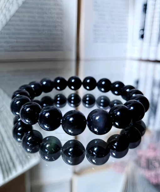 Vaivorykštinis obsidianas apyrankė